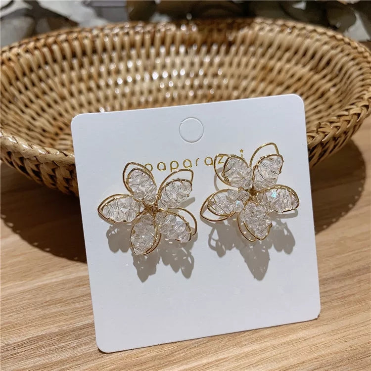 Crystal Flower Studs